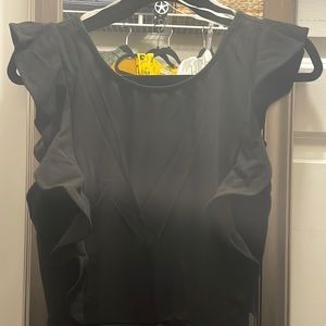 Black ruffle sleeve jumpsuit